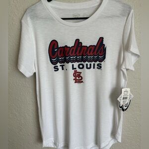 Women’s Medium St. Louis Cardinals White Cloud Knit T-Shirt NWT ⚾️ 🔥